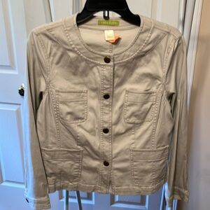 Sigrid Olsen Cotton Jacket with pockets PTP 20” L 21”Size 10